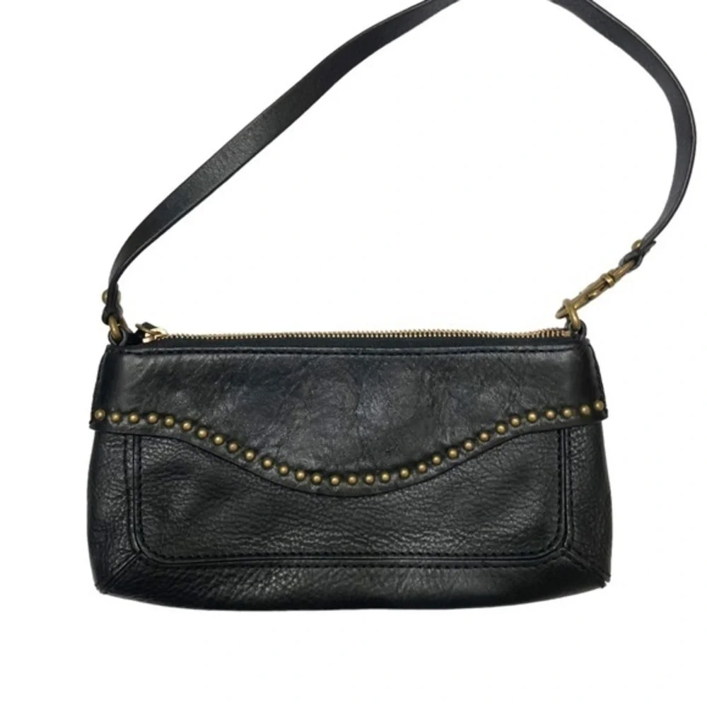 Michael Kors black leather studded mini bag convertible wristlet